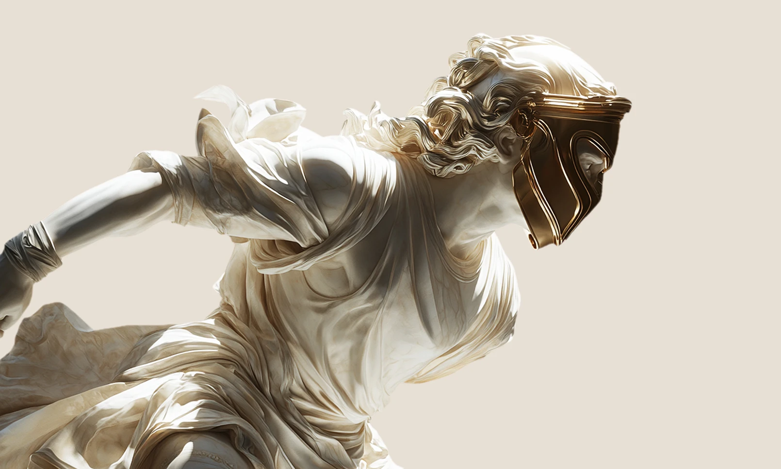 En olympisk atlet med pansarmask för ansiktet.