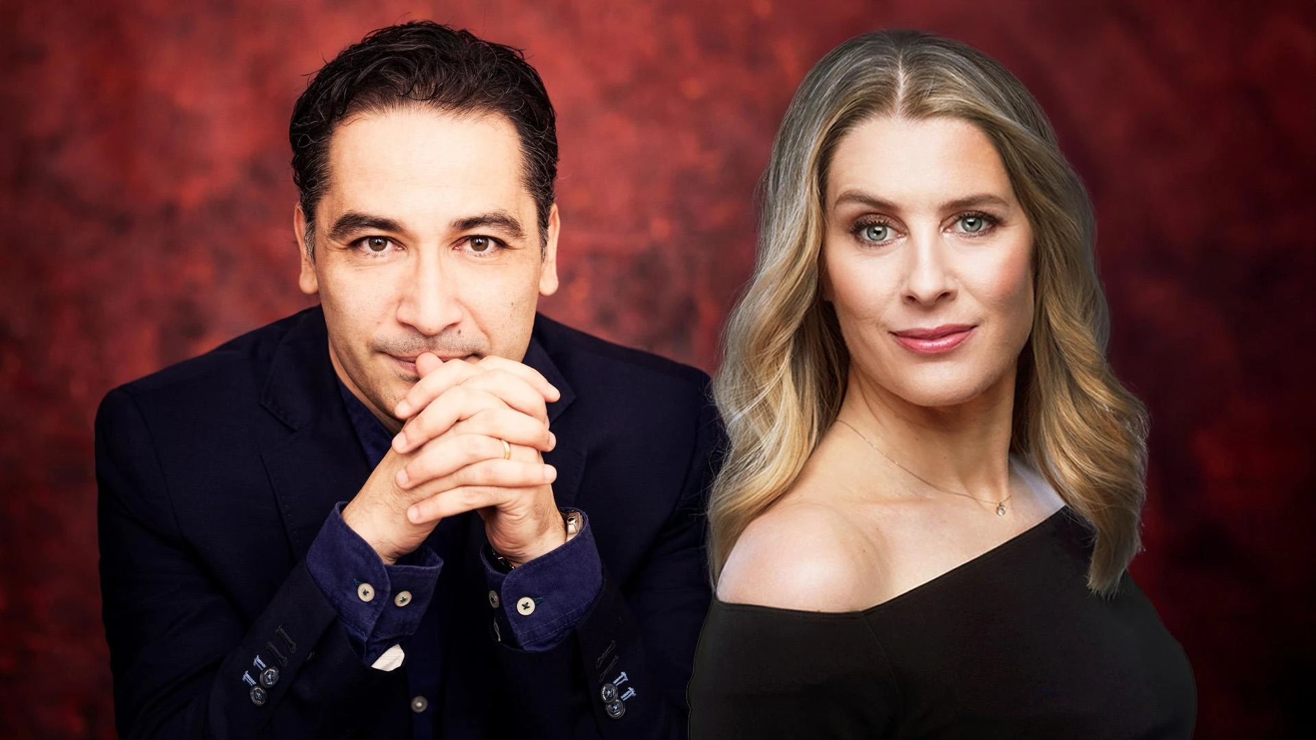 Andrés Orozco-Estrada och Malin Byström syns mot en röd bakgrund.