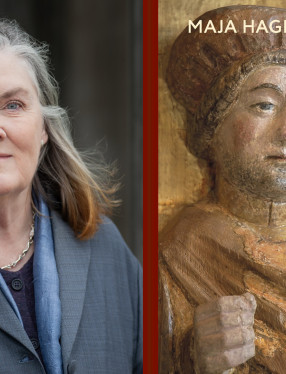 Fotografi av kvinna och framsida av boken Botvid av Maja Hagerman