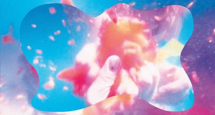 Kollage av stillbild från videoverket ”Tyngdkraft, var min vän”, 2007.