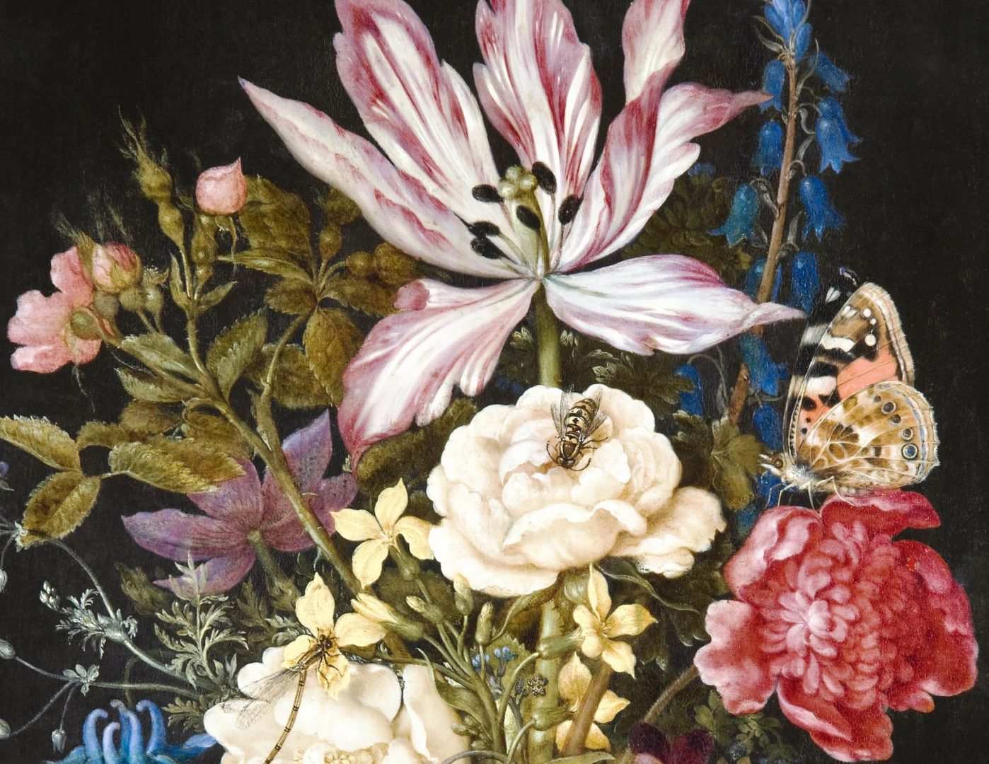 Ambrosius Bosschaert d.ä, Blomsterstycke, 1617. Olja på duk/koppar, 19,5 x 30 cm. Foto: Jens Mohr, Hallwyllska museet.
