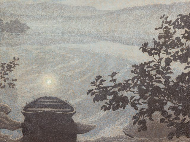 Gustav Fjæstad, Månskenseka, 1909.  Olja på duk, 132 x 162 cm.  Värmlands nation, Uppsala.  Foto: Carl-Erik Willman