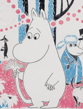 Tove Jansson, skiss till serieomslag. ©️Moomin Characters™