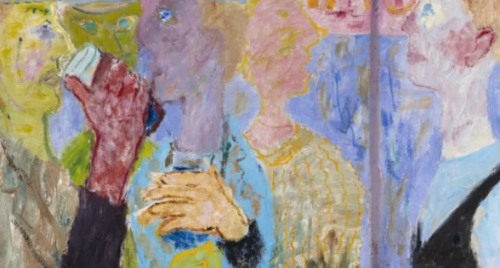 Ragnar Sandberg, Sverige 1902–1972, Händer vid bardisken, 1937, olja på duk, 98 x 93 cm, Göteborgs konstmuseum, inköpt 1964, GKM 1722, foto: Hossein Sehatlou, © Ragnar Sandberg/Bildupphovsrätt Sverige 2023. Bild beskuren.