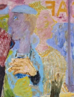 Ragnar Sandberg, Sverige 1902–1972, Händer vid bardisken, 1937, olja på duk, 98 x 93 cm, Göteborgs konstmuseum, inköpt 1964, GKM 1722, foto: Hossein Sehatlou, © Ragnar Sandberg/Bildupphovsrätt Sverige 2023. Bild beskuren.