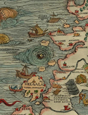 Detalj ur Olaus Magnus Carta Marina från 1500-talet.