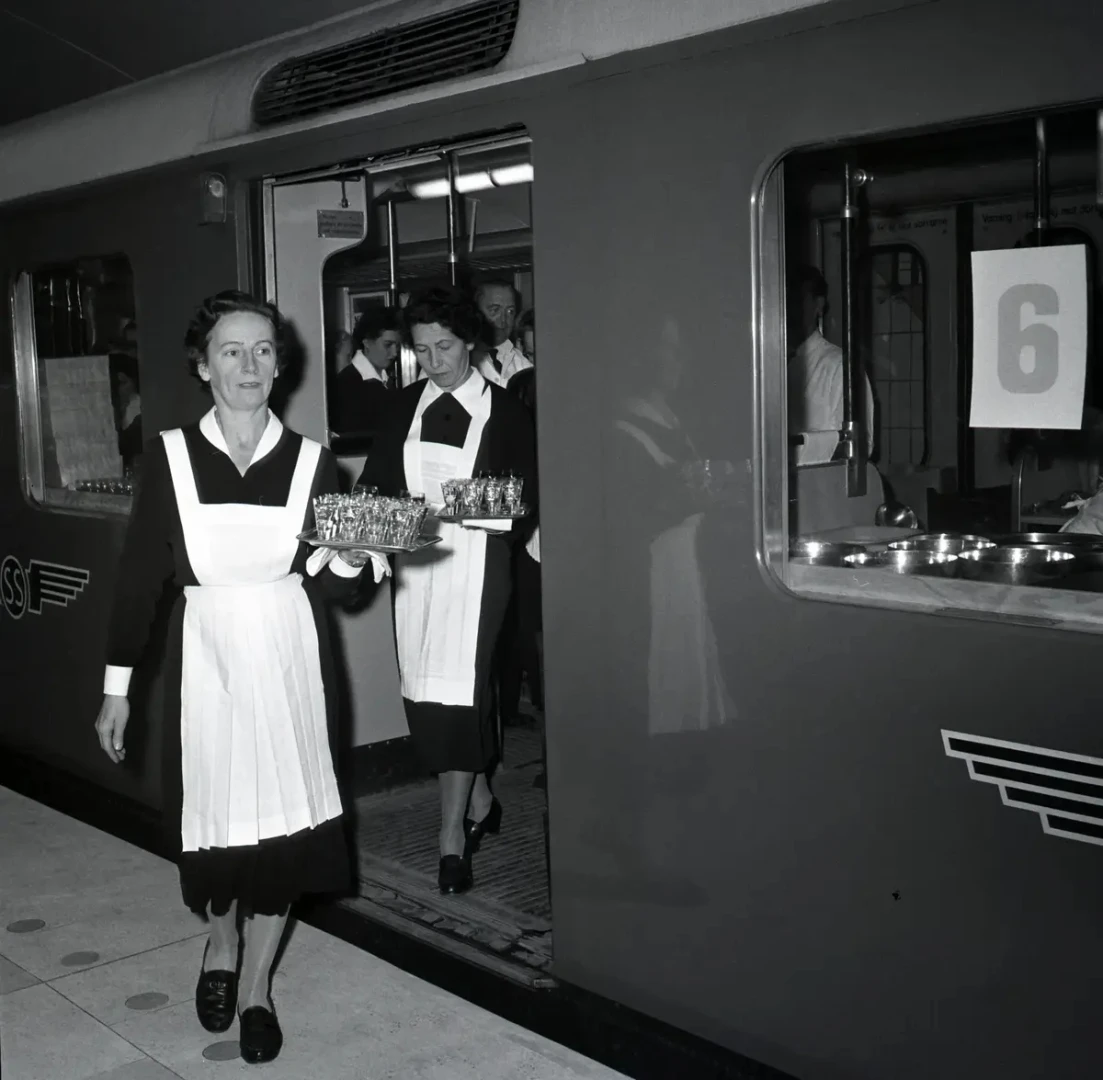 Taklagsfest på centralen år 1957