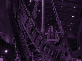 Skeppet Vasa i lila.