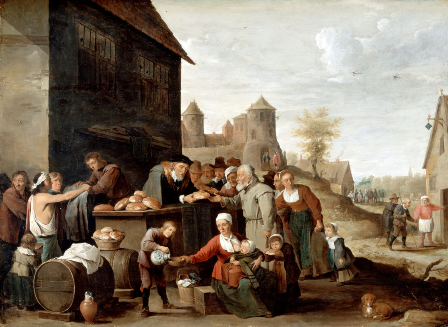 "The Seven Corporal Works of Mercy” av David Teniers d.y., 1640-tal. Beskuren.