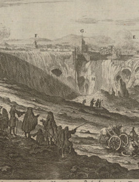 En teckning av Falu koppargruva år 1699.