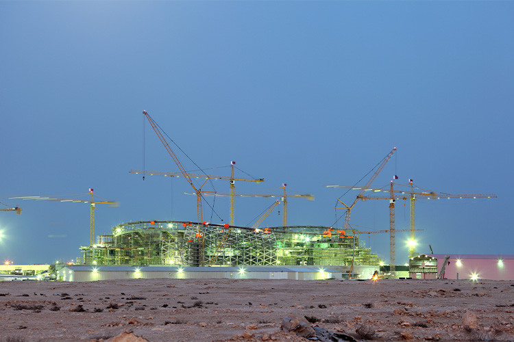 Fotbollsstadion under konstruktion/A football stadium under construction