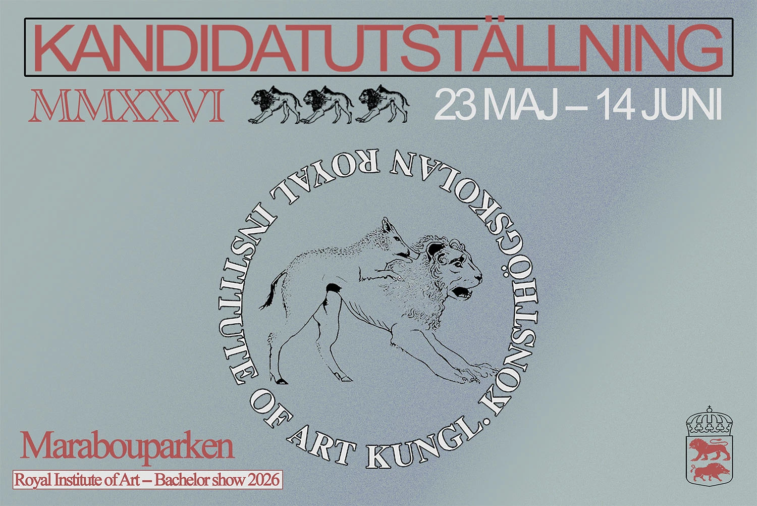 Affischbild för Kandidatutställningen. Grafik.